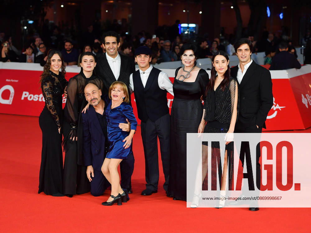 IPA89921249 - Rome, 2026 Film Festival - Evening 7 - Red Carpet for the film *INTERNO FAMILIARE*. Pictured: Ludovica Schiano di Zenise, Giovanna Sannino, Daniele di Pietro, Paolo Coletta, Peppa Talamo, Giuseppe De Simone, Mariangela D Abbraccio, Marianna Fontana, and Stanislao Capissi