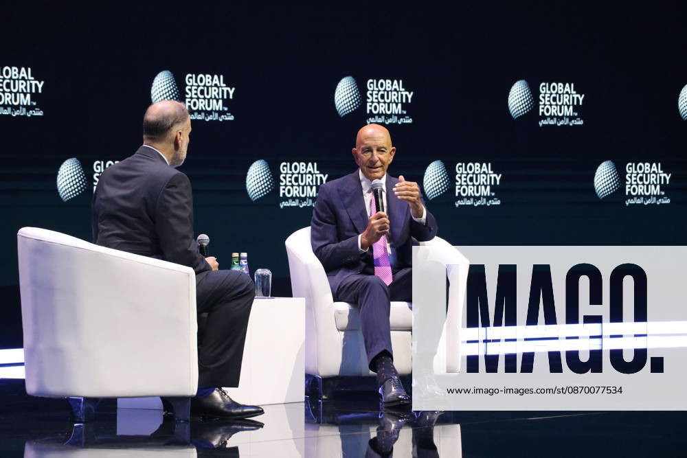US Ambassador to Turkiye and Special Envoy for Syria Tom Barrack DOHA, QATAR - OCTOBER 20: US Ambassador to Ankara and Special Envoy for Syria and Iraq Tom Barrack delivers a speech during the 8th Global Security Forum, held under the theme The Future of Alliances, in Doha, Qatar, on October 20, 2026. Ali Altunkaya Anadolu Doha Qatar. Editorial use only. Please get in touch for any other usage.