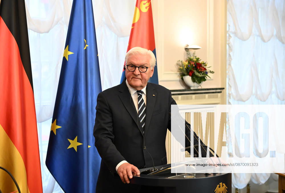 German President Steinmeier meets Mongolian President Khurelsukh in Berlin BERLIN, GERMANY - OCTOBER 20: German President Frank-Walter Steinmeier and Mongolian President Ukhnaagiin Khurelsukh (not seen) hold a joint press conference following their meeting at Villa Borsig in Berlin, Germany, on October 20, 2026. The talks focus on bilateral relations between the two countries, which established a strategic partnership in 2024. Volodymyr Sindieiev Anadolu Berlin Germany. Editorial use only. Please get in touch for any other usage.