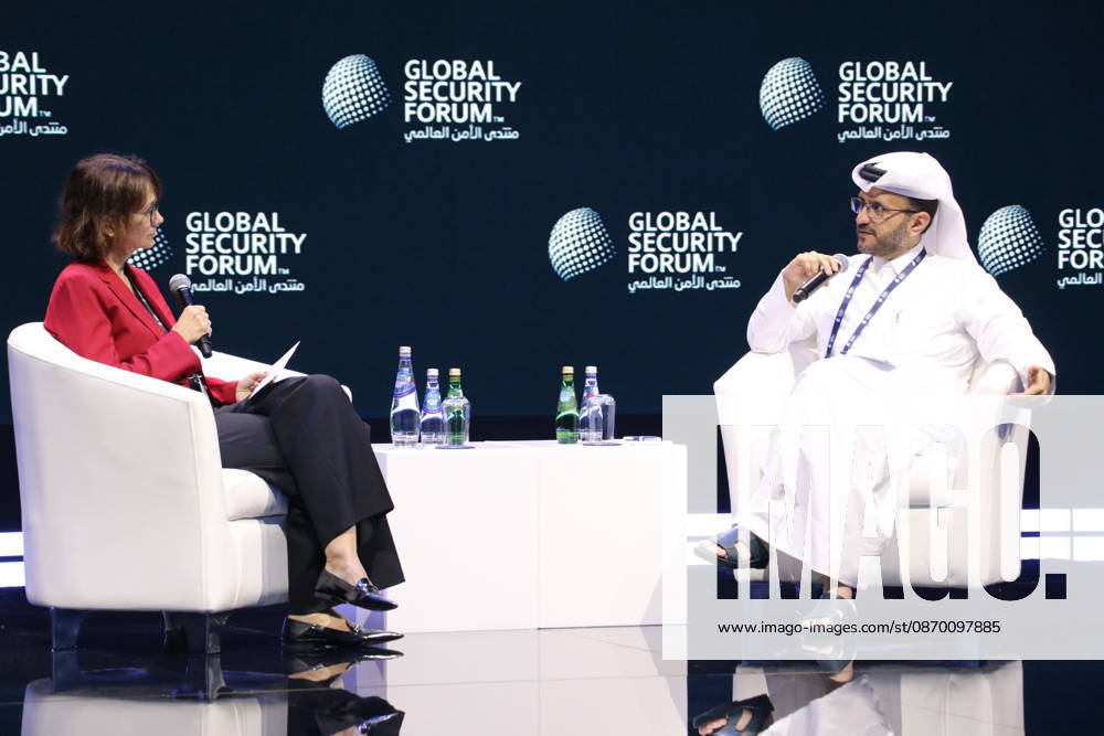 Global Security Forum in Doha DOHA, QATAR - OCTOBER 20: Qatari Foreign Ministry Spokesperson Majed al-Ansari addresses delegates during the Global Security Forum in Doha, Qatar on Tuesday, October 20, 2026. Ali Altunkaya Anadolu Doha Qatar. Editorial use only. Please get in touch for any other usage.