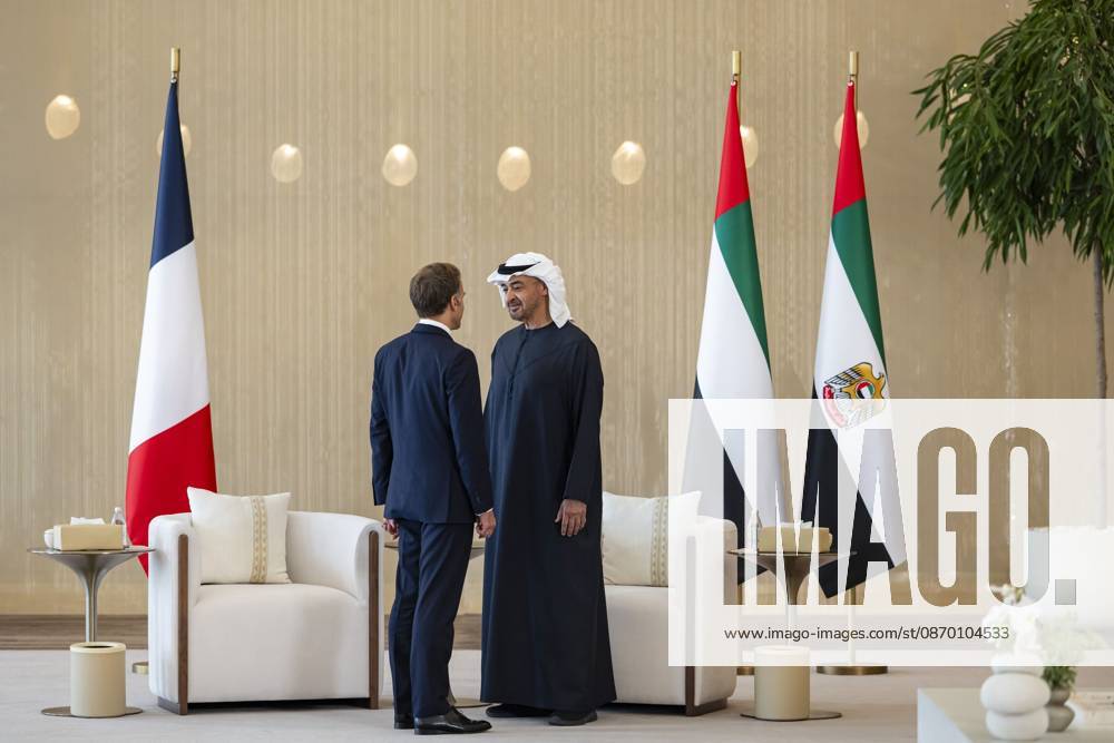 French President Emmanuel Macron in UAE ABU DHABI, UNITED ARAB EMIRATES - OCTOBER 20: (---- – MANDATORY CREDIT - UAE PRESIDENTIAL PALACE HANDOUT - NO MARKETING NO ADVERTISING CAMPAIGNS - DISTRIBUTED AS A SERVICE TO CLIENTS----) French President Emmanuel Macron meets with UAE President Sheikh Mohamed bin Zayed Al Nahyan at Zayed International Airport in Abu Dhabi, United Arab Emirates, on October 20, 2026. During the meeting, held as part of Macron s four-nation Gulf tour, the two leaders witnessed the exchange of a strategic defence partnership framework and memorandum of understanding between the UAE and France. UAE Presidential Palace Handout Anadolu Abu Dhabi United Arab Emirates. Editorial use only. Please get in