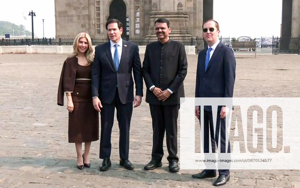 U.S. Secretary of State Marco Rubio in Mumbai Mumbai, Oct 20 (ANI): Maharashtra Chief Minister Devendra Fadnavis poses for a photo with U.S. Secretary of State Marco Rubio and his wife, Jeanette Dousdebes Rubio, and U.S. Ambassador to India Sergio Gor at Gateway of India, in Mumbai on Tuesday. (ANI Video Grab) Mumbai Maharashtra India