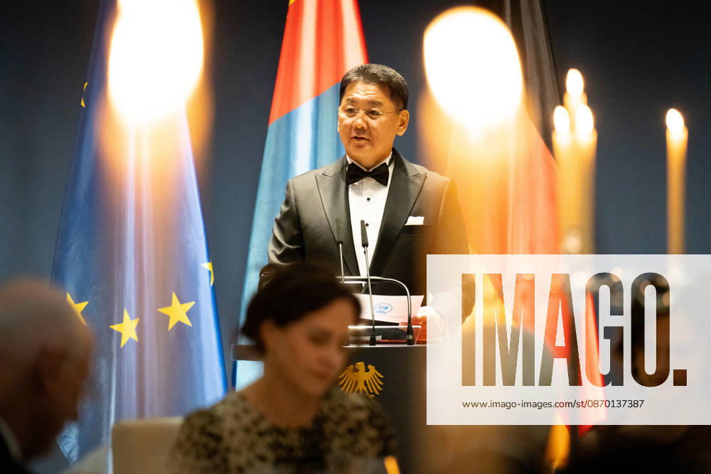 State banquet, President, Mongolia, Ukhnaa Khurelsukh s official residence at Spreebogen, Berlin, State banquet, Federal President Frank Walter Steinmeier, President, Mongolia, Ukhnaa Khurelsukh Berlin Berlin GER