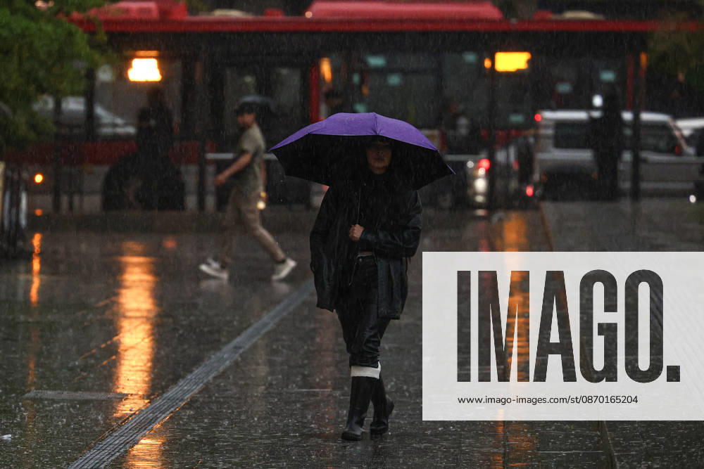 Heavy rainfall triggers red alert and emergency evacuations in Chile SANTIAGO, CHILE – OCTOBER 20: A woman shields herself from the rain with an umbrella in Santiago, Chile, on October 20, 2026. On Tuesday, Chile declared a red alert for the Metropolitan Region due to heavy rainfall, marking the wettest October in Santiago in more than a century. Lucas Aguayo Araos Anadolu Talagante Chile. Editorial use only. Please get in touch for any other usage.