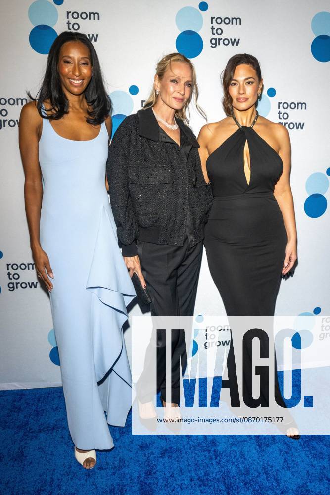 (L-R) Akilah King, Uma Thurman and Ashley Graham attend.the Room to Grow Gala at Ziegfeld Ballroom on October 20, 2026 in New York City. New York United States - ZUMAs197 20261020_aaa_s197_642