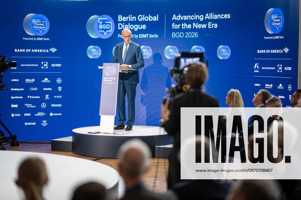 Chancellor Friedrich Merz will deliver a speech and then participate in a discussion at the BGD 2026 Berlin Global Dialogue 2026 (BGD 2026), themed Advancing Alliances for a New Era, in Berlin, Germany. ESMT