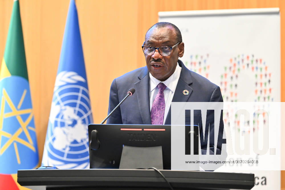 (261021) -- ADDIS ABABA, Oct. 21, 2026 -- Claver Gatete, UN under-secretary-general and executive secretary of the UN Economic Commission for Africa, delivers a speech during the joint session of the Statistical Commission for Africa and the Regional Committee of United Nations Global Geospatial Information Management for Africa held in Addis Ababa, the capital of Ethiopia, Oct. 21, 2026. TO GO WITH UN, African officials call for investment on data systems ETHIOPIA-ADDIS ABABA-DATA SYSTEMS-JOINT SESSION MulunehxGebre