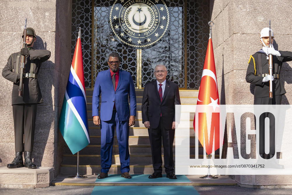 Yasar Guler - Baboucarr Ousmaila Joof meeting in Ankara ANKARA, TURKIYE - OCTOBER 22: Turkish National Defense Minister Yasar Guler (R) welcomes Minister of Defense of the Republic of The Gambia Baboucarr Ousmaila Joof (L) with an official military ceremony at the Ministry of National Defense in Ankara, Turkiye on Thursday, October 22, 2026. Osmancan Gurdogan Anadolu Ankara Turkey. Editorial use only. Please get in touch for any other usage.