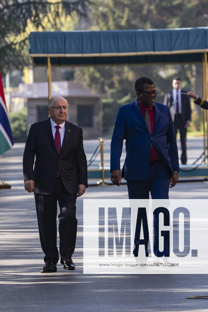Yasar Guler - Baboucarr Ousmaila Joof meeting in Ankara ANKARA, TURKIYE - OCTOBER 22: Turkish National Defense Minister Yasar Guler welcomes Minister of Defense of the Republic of The Gambia Baboucarr Ousmaila Joof with an official military ceremony at the Ministry of National Defense in Ankara, Turkiye on Thursday, October 22, 2026. Osmancan Gurdogan Anadolu Ankara Turkey. Editorial use only. Please get in touch for any other usage.