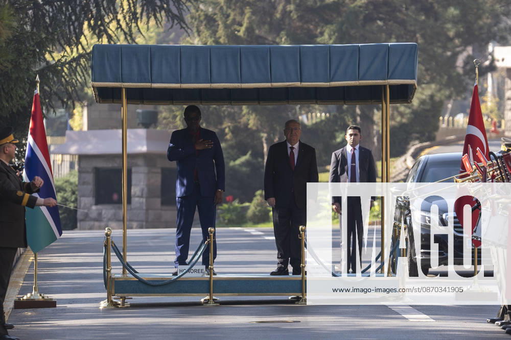 Yasar Guler - Baboucarr Ousmaila Joof meeting in Ankara ANKARA, TURKIYE - OCTOBER 22: Turkish National Defense Minister Yasar Guler welcomes Minister of Defense of the Republic of The Gambia Baboucarr Ousmaila Joof with an official military ceremony at the Ministry of National Defense in Ankara, Turkiye on Thursday, October 22, 2026. Osmancan Gurdogan Anadolu Ankara Turkey. Editorial use only. Please get in touch for any other usage.