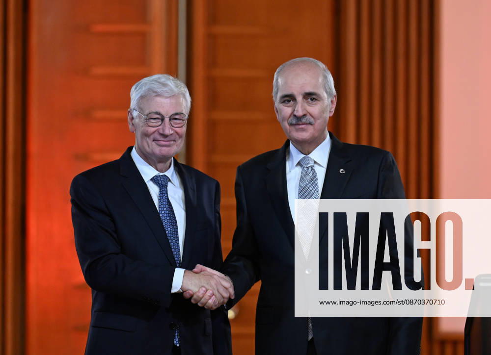 Turkish Parliament Speaker Numan Kurtulmus meets Luxembourg counterpart Claude Wiseler in Ankara ANKARA, TURKIYE - OCTOBER 22: Speaker of the Turkish Grand National Assembly (TBMM) Numan Kurtulmus (R) and President of Luxembourg s Chamber of Deputies Claude Wiseler (L) pose for a photo following the joint press conference at the Turkish parliament s ceremonial hall following their meeting in Ankara, Turkiye, on October 22, 2026. Rasit Aydogan Anadolu Ankara Turkey. Editorial use only. Please get in touch for any other usage.