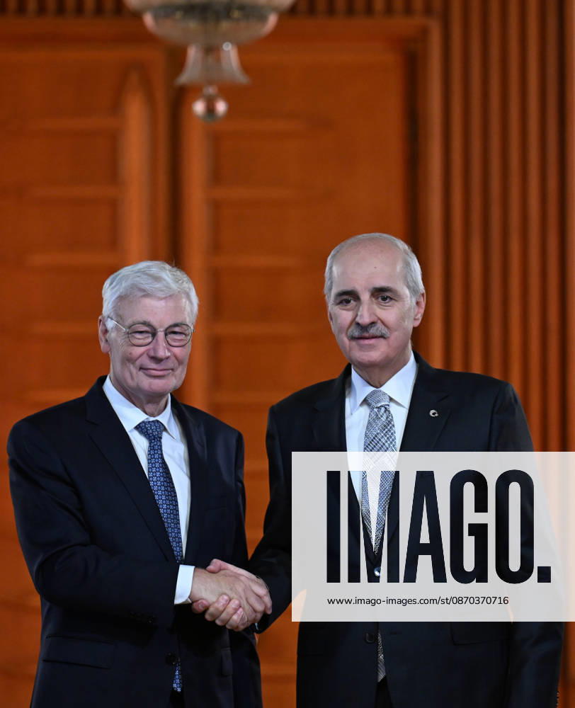 Turkish Parliament Speaker Numan Kurtulmus meets Luxembourg counterpart Claude Wiseler in Ankara ANKARA, TURKIYE - OCTOBER 22: Speaker of the Turkish Grand National Assembly (TBMM) Numan Kurtulmus (R) and President of Luxembourg s Chamber of Deputies Claude Wiseler (L) pose for a photo following the joint press conference at the Turkish parliament s ceremonial hall following their meeting in Ankara, Turkiye, on October 22, 2026. Rasit Aydogan Anadolu Ankara Turkey. Editorial use only. Please get in touch for any other usage.