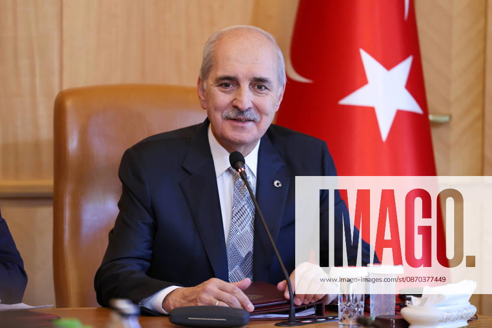 Speaker of the Turkish Parliament Numan Kurtulmus meets Luxembourg Counterpart Claude Wiseler in Ankara ANKARA, TURKIYE - OCTOBER 22: (---- - MANDATORY CREDIT - TURKISH GRAND NATIONAL ASSEMBLY HANDOUT - NO MARKETING NO ADVERTISING CAMPAIGNS - DISTRIBUTED AS A SERVICE TO CLIENTS----) Speaker of the Grand National Assembly of Turkiye Numan Kurtulmus meets with Claude Wiseler, President of the Chamber of Deputies of Luxembourg, at the Turkish Grand National Assembly in Ankara, Turkiye on October 22, 2026. Turkish Grand National Assembly Anadolu Ankara Turkey. Editorial use only. Please get in touch for any other usage.