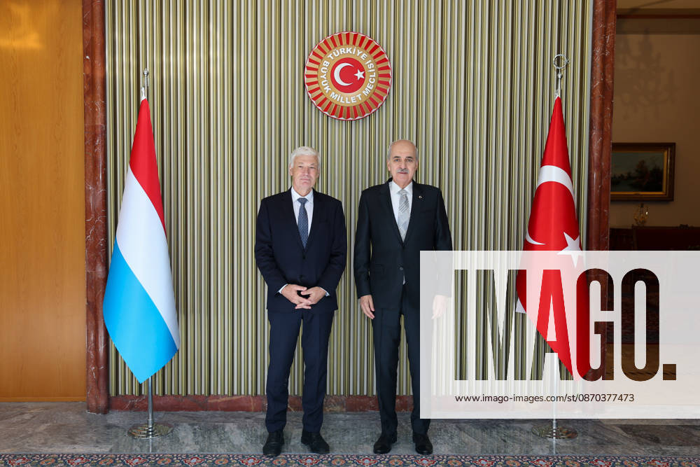 Speaker of the Turkish Parliament Numan Kurtulmus meets Luxembourg Counterpart Claude Wiseler in Ankara ANKARA, TURKIYE - OCTOBER 22: (---- - MANDATORY CREDIT - TURKISH GRAND NATIONAL ASSEMBLY HANDOUT - NO MARKETING NO ADVERTISING CAMPAIGNS - DISTRIBUTED AS A SERVICE TO CLIENTS----) Speaker of the Grand National Assembly of Turkiye Numan Kurtulmus meets with Claude Wiseler, President of the Chamber of Deputies of Luxembourg, at the Turkish Grand National Assembly in Ankara, Turkiye on October 22, 2026. Turkish Grand National Assembly Anadolu Ankara Turkey. Editorial use only. Please get in touch for any other usage.