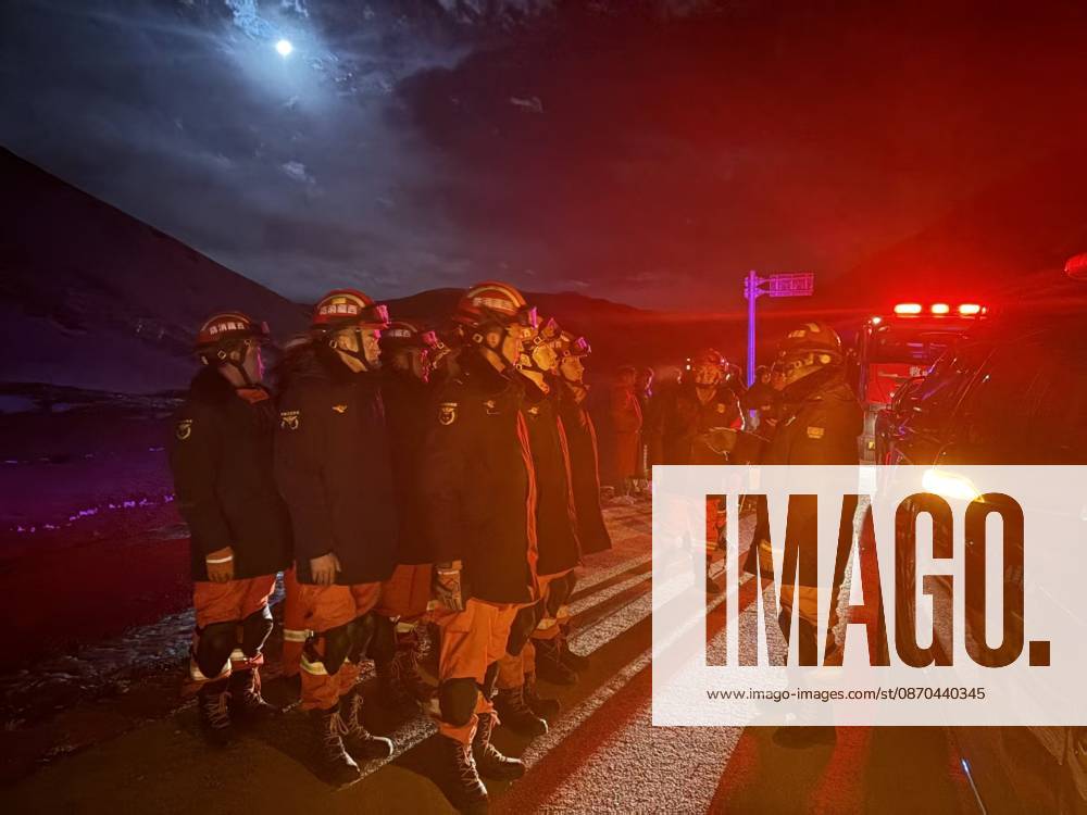 (261023) -- BEIJING, Oct. 23, 2026 -- Firefighters arrive at an earthquake-hit village in Baqen County of Nagqu City in southwest China s Xizang Autonomous Region, on Oct. 23, 2026. Sixteen people were killed and 32 others injured after a 7.0-magnitude earthquake struck Baqen County of Nagqu City in southwest China s Xizang Autonomous Region at 10:33 p.m. Thursday (Beijing Time), according to the city s emergency management bureau. As of 2:25 a.m. Friday, 11 of the injured were in serious condition while 21 sustained minor injuries. Over 300 houses collapsed. The damage caused by the quake is being further evaluated, and disaster relief work is underway. More than 300 police officers have been dispatched to the epicenter for relief
