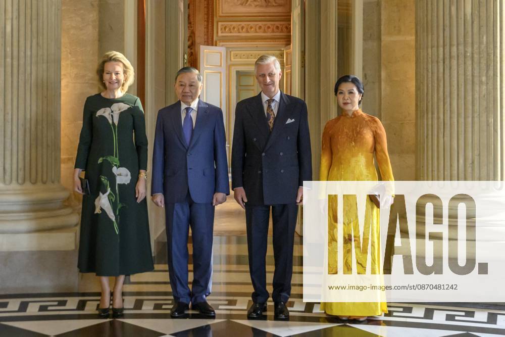 HRH the King Receives To Lam President Of Vietnam LAEKEN, BELGIUM - His Excellency To Lam and spouse Ngô ThË Ph°¡ng Ly pictured with King Philippe of Belgium and Queen Mathilde of Belgium during their visit to the Laeken Palace on October 23, 2026 in Laeken, Belgium, 23 10 2026 Laeken Belgium