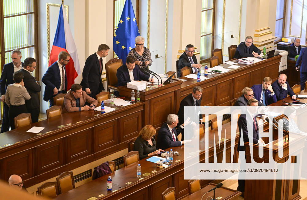 ODS Chairman Martin Kupka, at the lectern, speaks at the Chamber of Deputies session, in Prague, Czech Republic, on October 23, 2026. (CTKxPhoto RomanxVondrous) CTKPhotoP2026102303252 CTKPhotoP2026102303252