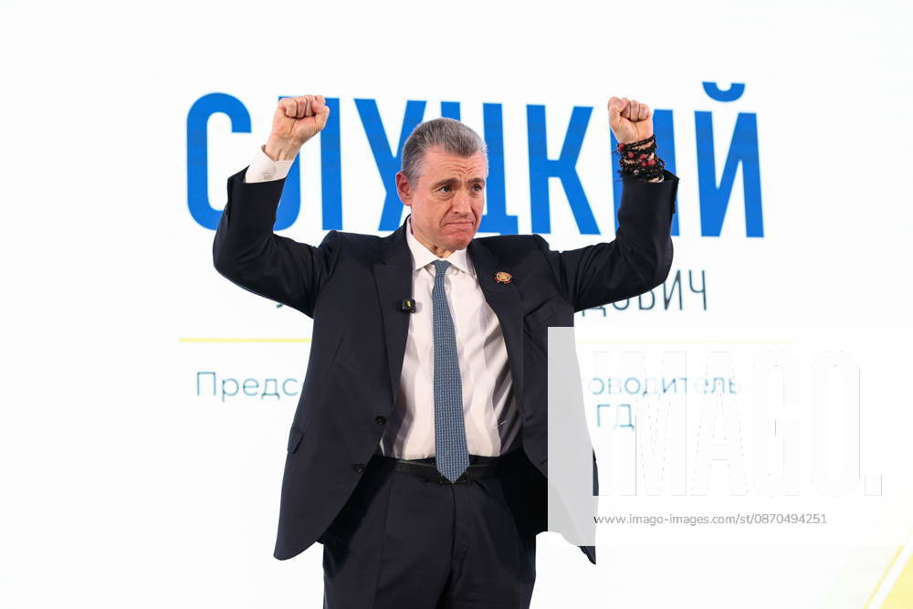 RUSSIA, MOSCOW - OCTOBER 23, 2026: Chairman Leonid Slutsky gestures during an All-Russian Convention of the Russian Liberal Democratic Party (LDPR) held to sum up the recent 2026 Russian parliamentary elections and outline the directions in the party s development for years to come. Mikhail Sinitsyn TASS 99804742