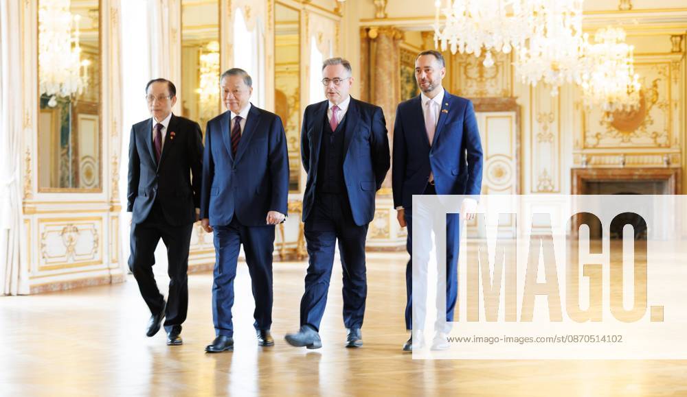 Belgian PM Receives To Lam President Of Vietnam BRUSSELS, BELGIUM - OCTOBER 23 : His Excellency To Lam President Of Vietnam pictured with Bart De Wever, (N-VA) Prime Minister of Federal Government of Belgium and Maxime Prevot (Les Engages), Deputy Prime Minister and Minister of Foreign Affairs foreign of Federal Government during their meeting in the Egmont Palace on October 23, 2026 in BRUSSELS, Belgium, 23 10 2026 BRUSSELS Belgium