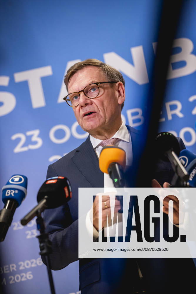 Johann Wadephul, Federal Minister of Foreign Affairs, speaks to the media on the sidelines of the foreign ministers meeting in Istanbul, October 23, 2026. Photographed on behalf of the Federal Foreign Office, Istanbul, Turkey