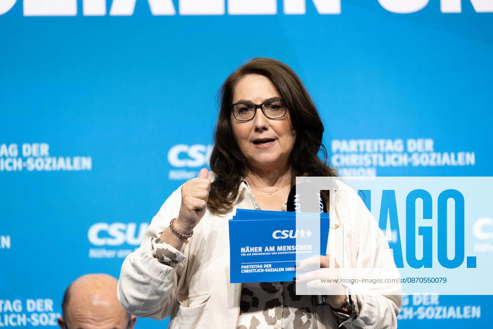 Munich, Bavaria, Germany October 23, 2026: The 2026 Party Convention of the CSU (Christian Social Union) at the Munich Trade Fair Center. Forum: LOCAL POLITICS, STRONG COMMUNITIES. A BRIGHT FUTURE. Tanja Schorer-Dremel (Member of the State Parliament)