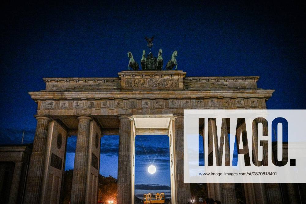 New Lighting for the Brandenburg Gate ** FOR ** **New Lighting for the Brandenburg Gate, Berlin’s most famous landmark is getting a nighttime makeover; the usual lighting will be turned off and the moonlight —a glowing sphere in the central archway—will be turned on, photographed on