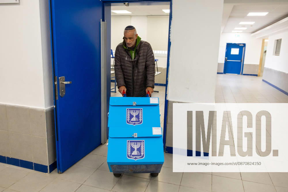 Preparations continue for upcoming Knesset parliamentary elections in Israel TEL AVIV, ISRAEL - OCTOBER 26: Ballot boxes are set up at the A.D. Gordon school in the Herzliya district of Tel Aviv, Israel, on October 26, 2026. Preparations continue for the upcoming Knesset parliamentary elections scheduled for October 27. Voting will take place tomorrow, running from 07:00 to 22:00 local time. Nir Keidar Anadolu Tel Aviv Israel. Editorial use only. Please get in touch for any other usage.