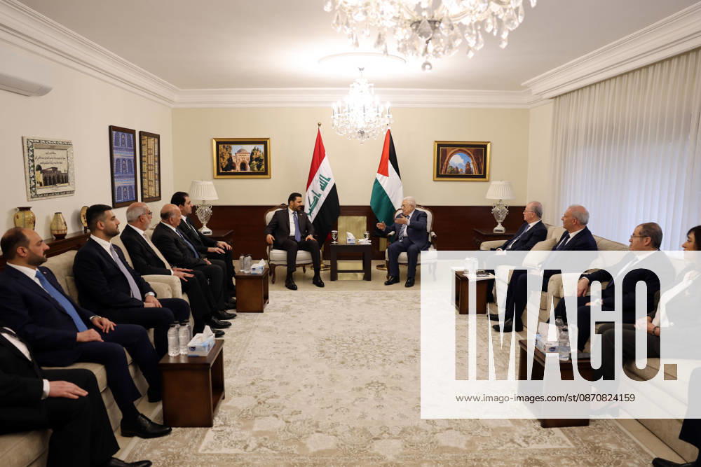 Iraqi Prime Minister Ali al-Zaidi meets Palestinian President Mahmoud Abbas in Amman AMMAN, JORDAN - OCTOBER 26: (---- - MANDATORY CREDIT - PRESIDENCY OF PALESTINE HANDOUT - NO MARKETING NO ADVERTISING CAMPAIGNS - DISTRIBUTED AS A SERVICE TO CLIENTS----) Iraqi Prime Minister Ali al-Zaidi (L) meets with Palestinian President Mahmoud Abbas (R) during an official visit to Amman, Jordan on October 26, 2026. Presidency of Palestine Anadolu Amman Jordan. Editorial use only. Please get in touch for any other usage.