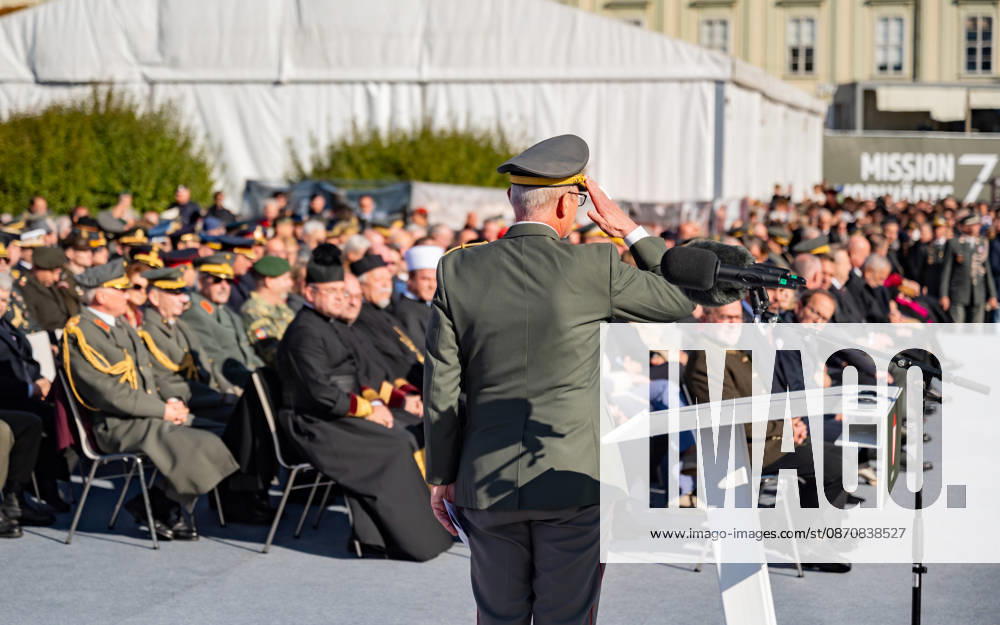 Official celebrations for Austria’s National Day 2026 Oath-taking ceremony during the official celebrations for National Day 2026 at Heldenplatz in Vienna, Austria. The photo shows Vienna’s Military Commander, Brigadier Christian Habersatter, at Heldenplatz in Vienna, Austria.