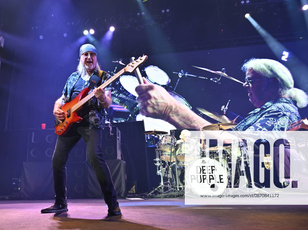 STOCKHOLM, SWEDEN 20261026 The British hard rock band Deep Purple, featuring bassist Roger Glover and drummer Ian Paice, performs at Avicii Arena in STOCKHOLM, SWEDEN