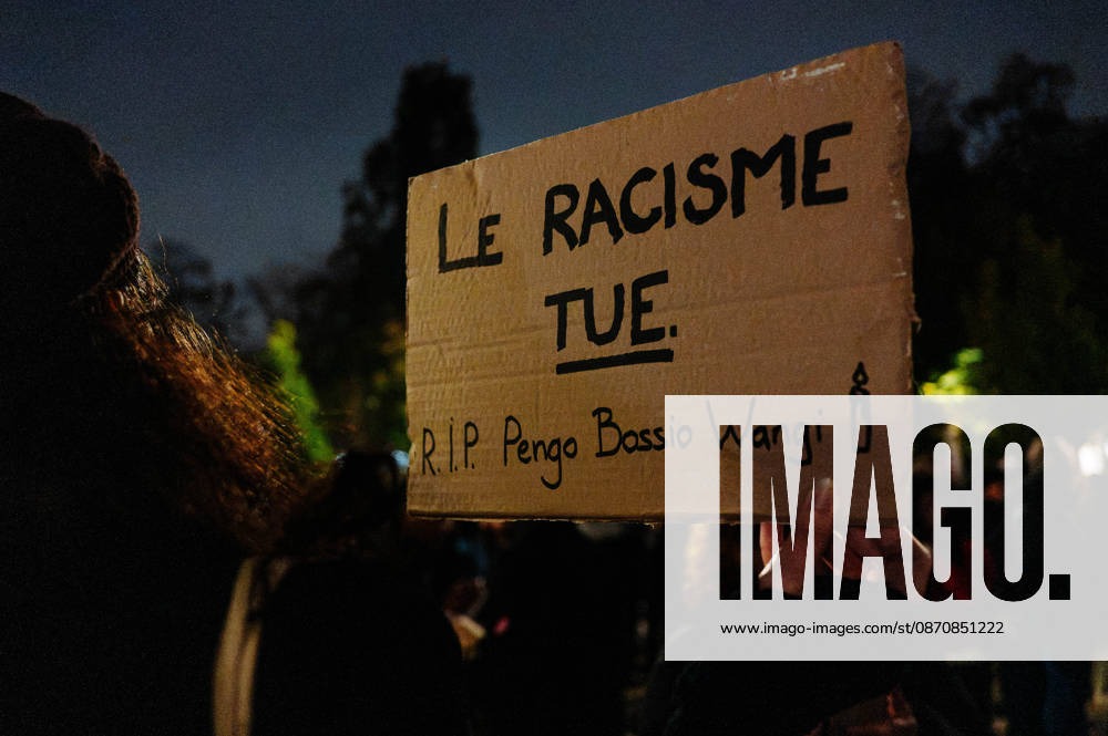 Several thousand people gathered at Stalingrad in Paris to condemn the murder of Pengo Bossio Wangi, aged 26, in Trappes, and, more broadly, the climate of racism prevailing in France, with the alleged perpetrators including certain television channels (such as CNews) and media outlets within the BollorÃ group. The crowd listened to numerous speakers from the traditional left. - 26 10 2026 - France Ile-de-France (region) Paris - JanxSchmidt-Whitley LexPictorium LePictorium_0344956