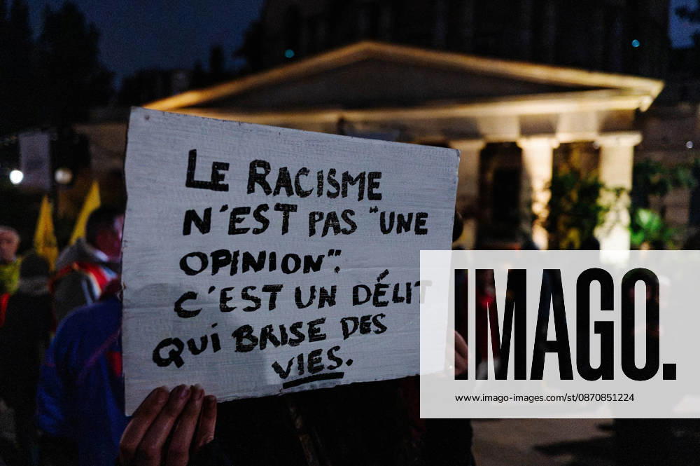 Several thousand people gathered at Stalingrad in Paris to condemn the murder of Pengo Bossio Wangi, aged 26, in Trappes, and, more broadly, the climate of racism prevailing in France, with the alleged perpetrators including certain television channels (such as CNews) and media outlets within the BollorÃ group. The crowd listened to numerous speakers from the traditional left. - 26 10 2026 - France Ile-de-France (region) Paris - JanxSchmidt-Whitley LexPictorium LePictorium_0344957