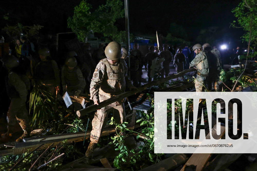 #2 Tornado damages dozens of homes in central Chile REQUINOA, CHILE - OCTOBER 26: Soldiers help with cleanup efforts in the affected area as buildings and infrastructure sustain damage after a tornado strikes the commune of Requinoa in Chile s O Higgins region on October 26, 2026. The weather event is preliminarily classified as an EF2 tornado, associated with wind speeds of 179 to 218 kilometers per hour. Approximately 70 properties are affected, one person sustains minor injuries, and around 3,000 customers are left without electricity. Lucas Aguayo Araos Anadolu Requinoa Chile. Editorial use only. Please get in touch for any other usage.