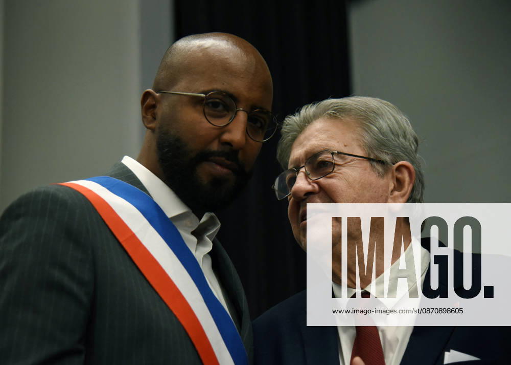 Jean-Luc Melenchon At Rally Against Racism In Tribute To Pengo Bossio Wangi - La Courneuve La Courneuve 2nd Deputy mayor Mohamed Awad, leftist party La France Insoumise (LFI) candidate in France s 2027 presidential election Jean-Luc Melenchon during a rally against racism and islamophobia to Pengo Bossio Wangi, victim of a racist attack in Trappes, in the Yvelines departement near Paris, by bursts whose alleged perpetrator, Kevin T. is suspected of having acted by racism, La Courneuve, France on October 26, 2026. Photo by Alain Apaydin ABACAPRESS.COM La Courneuve France