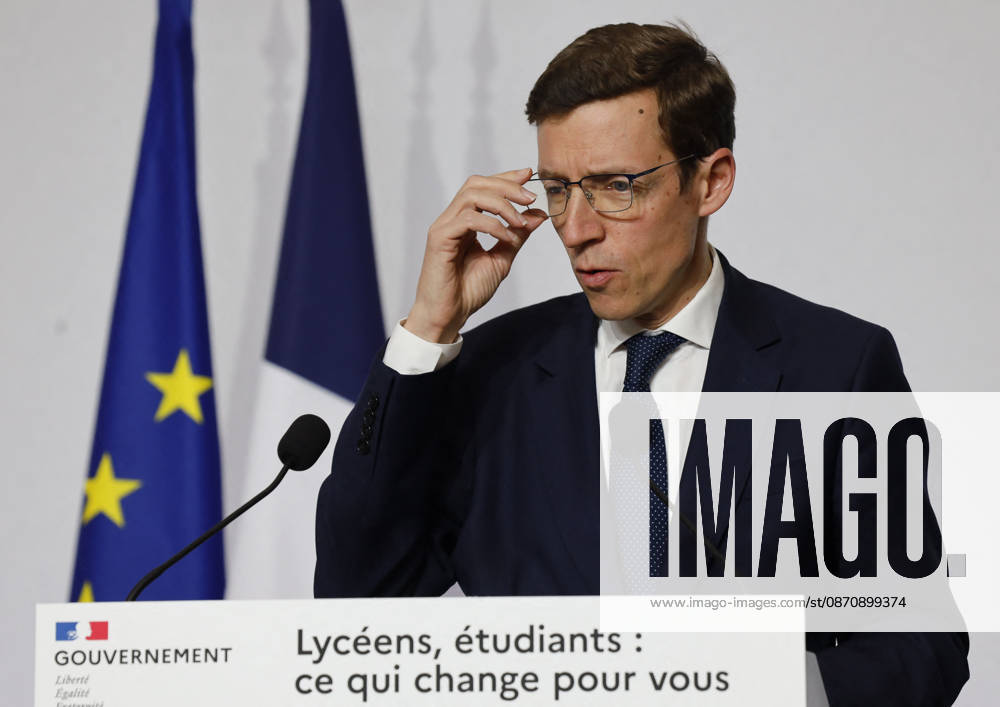 Edouard Geffray At Education Ministers Press Conference - Paris French Education Minister Edouard Geffray holds a press conference to present responses to high school and university students in Paris, France on October 26, 2026. Photo by Vernier JBV NEWS ABACAPRESS.COM Paris France