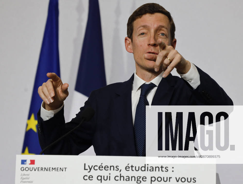 Edouard Geffray At Education Ministers Press Conference - Paris French Education Minister Edouard Geffray holds a press conference to present responses to high school and university students in Paris, France on October 26, 2026. Photo by Vernier JBV NEWS ABACAPRESS.COM Paris France