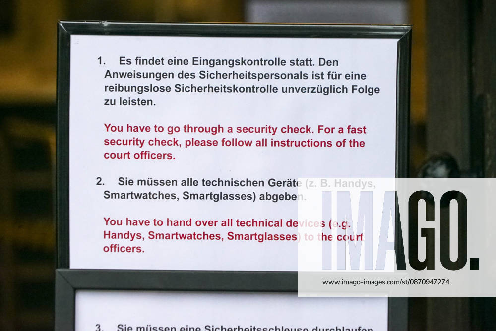 CNTV COURT Entry Checks Cell Phone Drop-Off Instructions Multilingual Sign at the Site of the Nord Stream Pipeline in the Baltic Sea During the Trial Strict Security Measures October 27, 2026 Hamburg, Sievekingsplatz 2, Day of the Hearing Strict security measures are in place at the Hamburg Regional Court, Criminal Justice BuildingHamburg, Germany
