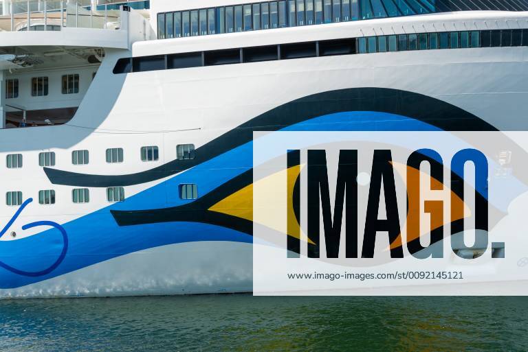 Di AIDA prima of the AIDA Cruises at the Ostseekai in Kiel, at the same time with the sister ship AIDA cara at the Ostseekai in front of the Kieler Schloss and the Kiellinie Kiel Schleswig Holstein Germany
