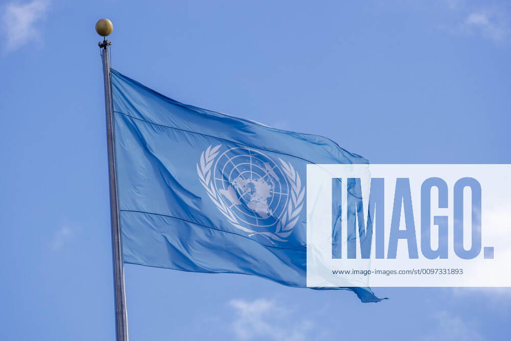 Symbol photo Flag of the United Nations UN, United Nations New York, 27 02 2020 New York United States