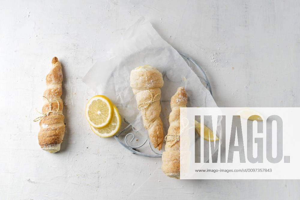 Studio shot of lemon cream filled pastries MYF02208