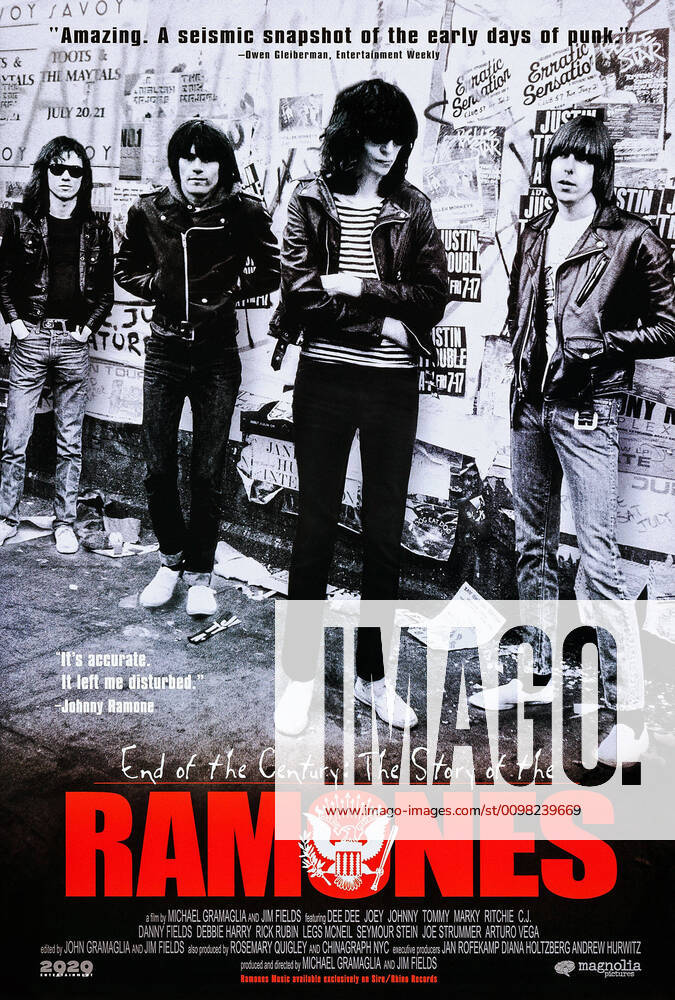 END OF THE CENTURY: THE STORY OF THE RAMONES, The Ramones, from left: Marky Ramone, Dee Dee Ramone, Joey Ramone, Johnny Ramone, 2003, Magnolia Pictures courtesy Everett Collection Magnolia Pictures Courtesy Everett Collection !ACHTUNG AUFNAHMEDATUM GESCHÃ„TZT! PUBLICATIONXNOTxINxCANxCHNxFRAxITAxJPNxNORxPOLxRUSxESPxUKxUSA