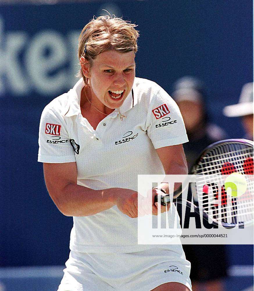 Anke Huber (Deutschland) beidseitige kraftvolle Rückhand Tennis Damen ...