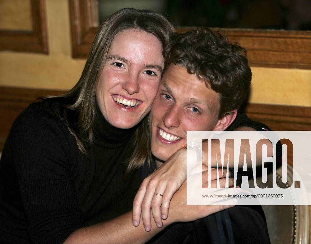 Justine Henin Hardenne (Belgien) und ihr Ehemann Pierre Yves Y Tennis Damen French Open 2005, Gran
