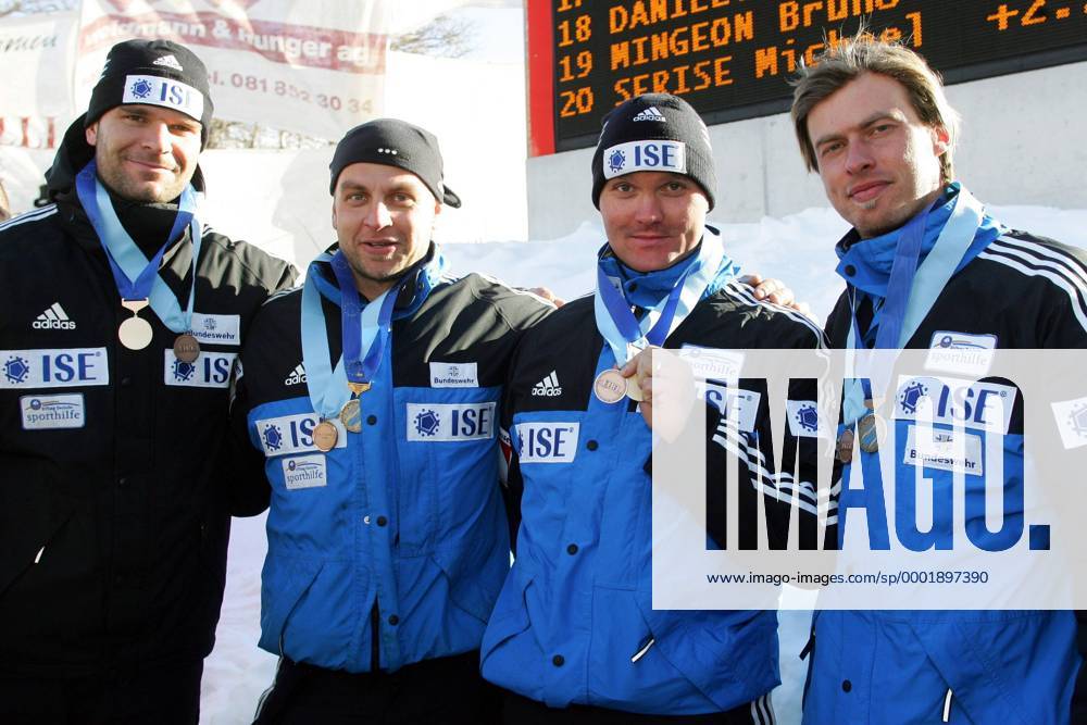 Siegerehrung St. Moritz 2006, v.li.: Christoph Heyder, Enrico Kühn ...