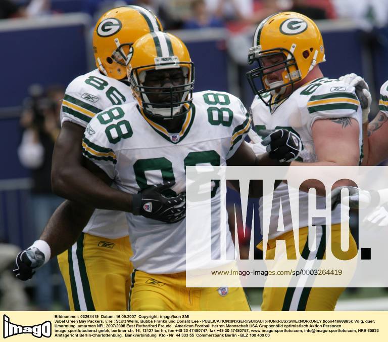 Jubel Green Bay Packers, v.re.: Scott Wells, Bubba Franks und Donald Lee -  Y (Icon41666885) American