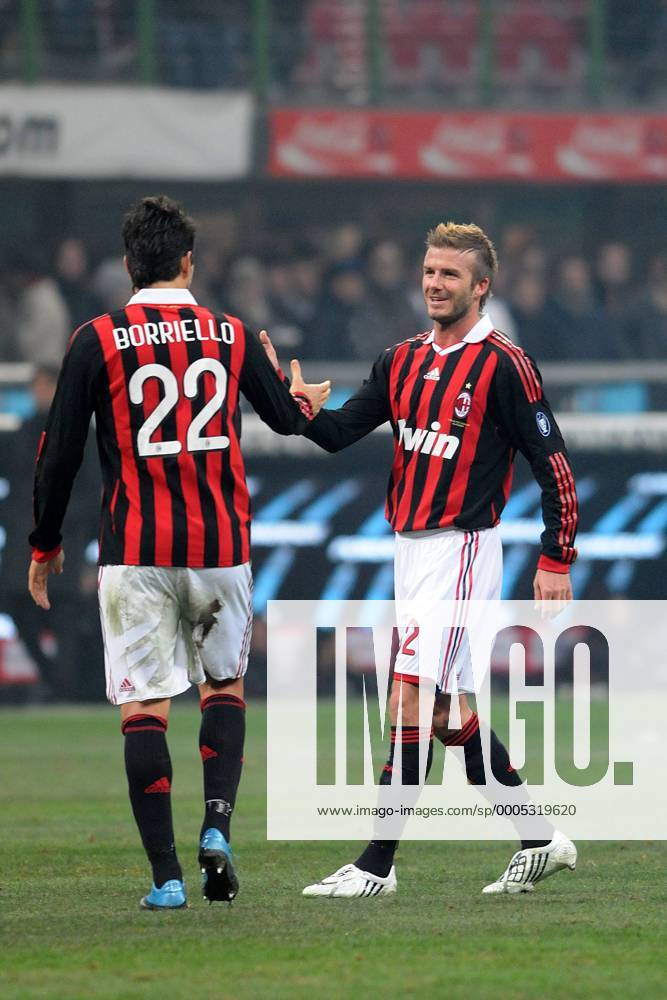 DAVID BECKHAM R MARCO BORRIELLO beide Milan o0 Jubel