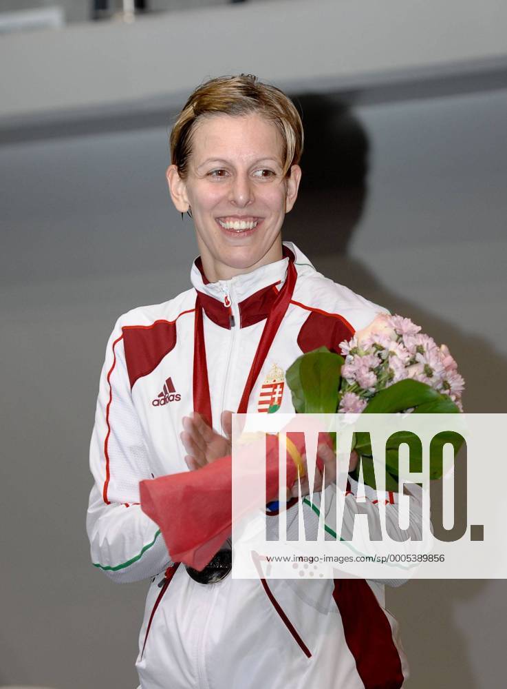 (100125) -- DOHA, Emese Szasz of Hungary celebrates during the awarding ...