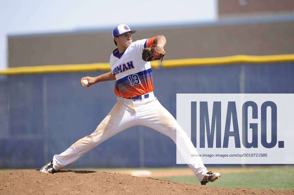 Joey Gallo of the Bishop Gorman High School Gaels (Las Vegas, NV), pitches  during a high