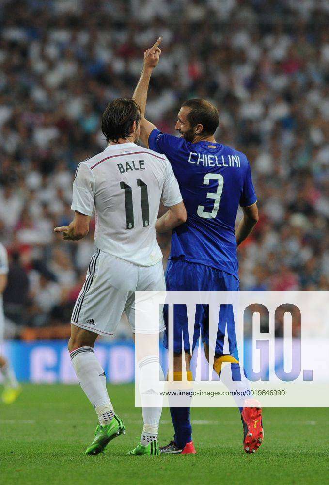 Real Madrid Midfielder, Gareth Frank Bale - BALE, number 11 . Juventus  Defender, Giorgio Chiellini