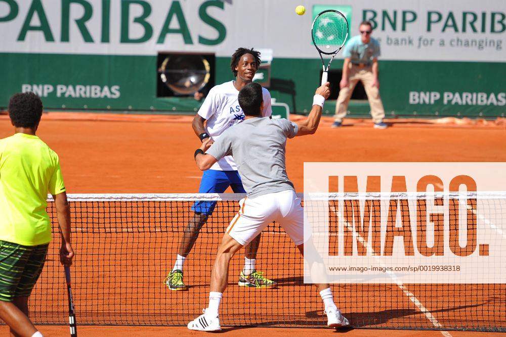 Maxime Hamou, Novak Djokovic, Gael Monfils et Fabrice Santoro TENNIS